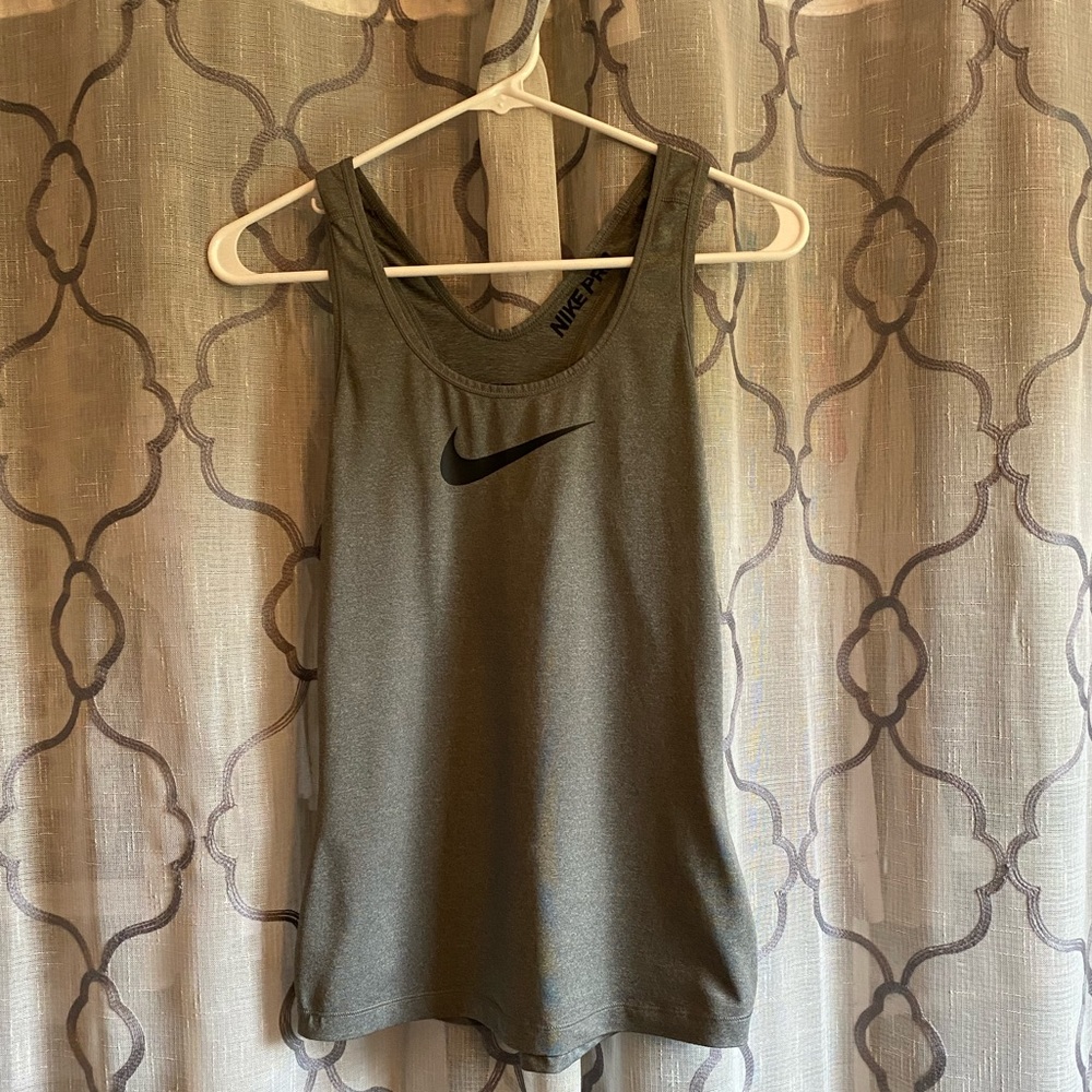 Grey Nike Pro Racerback Workout Shirt